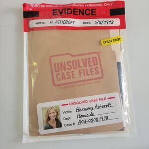 UNSOLVED CASE FILES Cold Case Murder Mystery Game Harmony Ashcroft